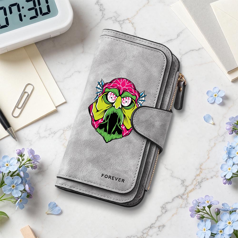 Monster Pattern Long Wallet Fashion Casual Multi Card Holder Portable Purse