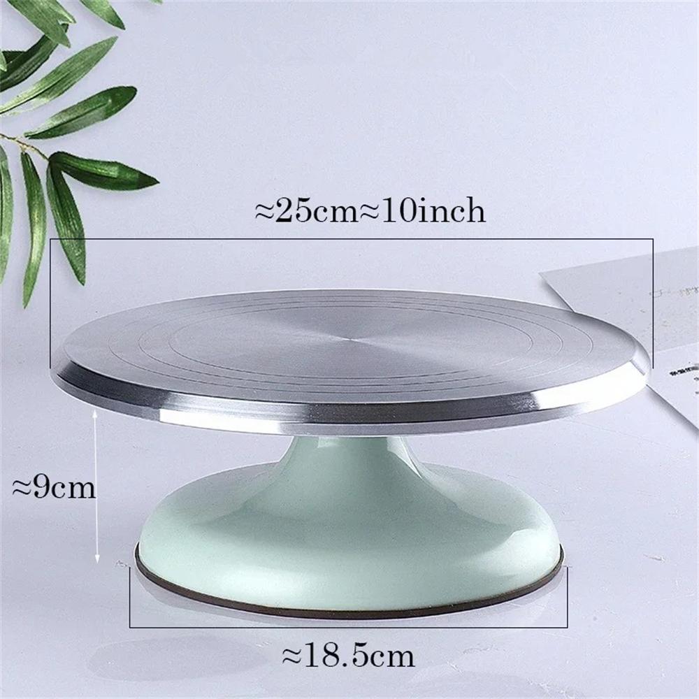 

10-дюймовые инструменты для выпечки Алюминиевый сплав Подставка для торта на день рождения Профессиональный вращающийся поднос для кондитерских изделий Кондитерские аксессуары Инструмент для украшения светло-зеленый