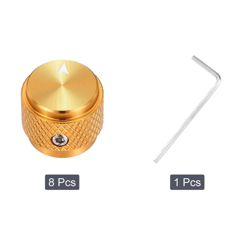 uxcell Set of Metal Guitar Volume Tone Control x with Set for Electric Guitars and Gold Finish 8-Piece Knobs, Dome-Shaped & Knobs, 1/4" 9/16" Screws,