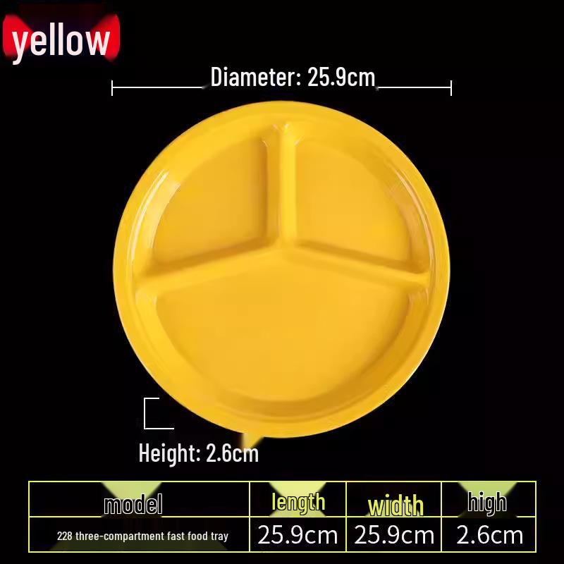 Melamine Tableware: 3, 4, and 6-Compartment Plates and Bowls for School Cafeterias
