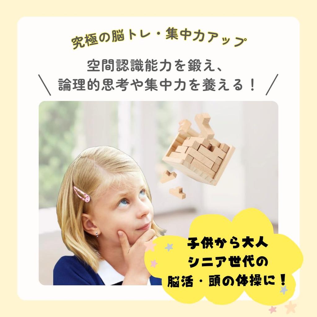 Sweet Plus Wooden 3D Cube Brain Training Puzzle Game for Challenging Improves Brain Brain Decorative Gift Puzzle, Adults, Intelligence, Concentration,