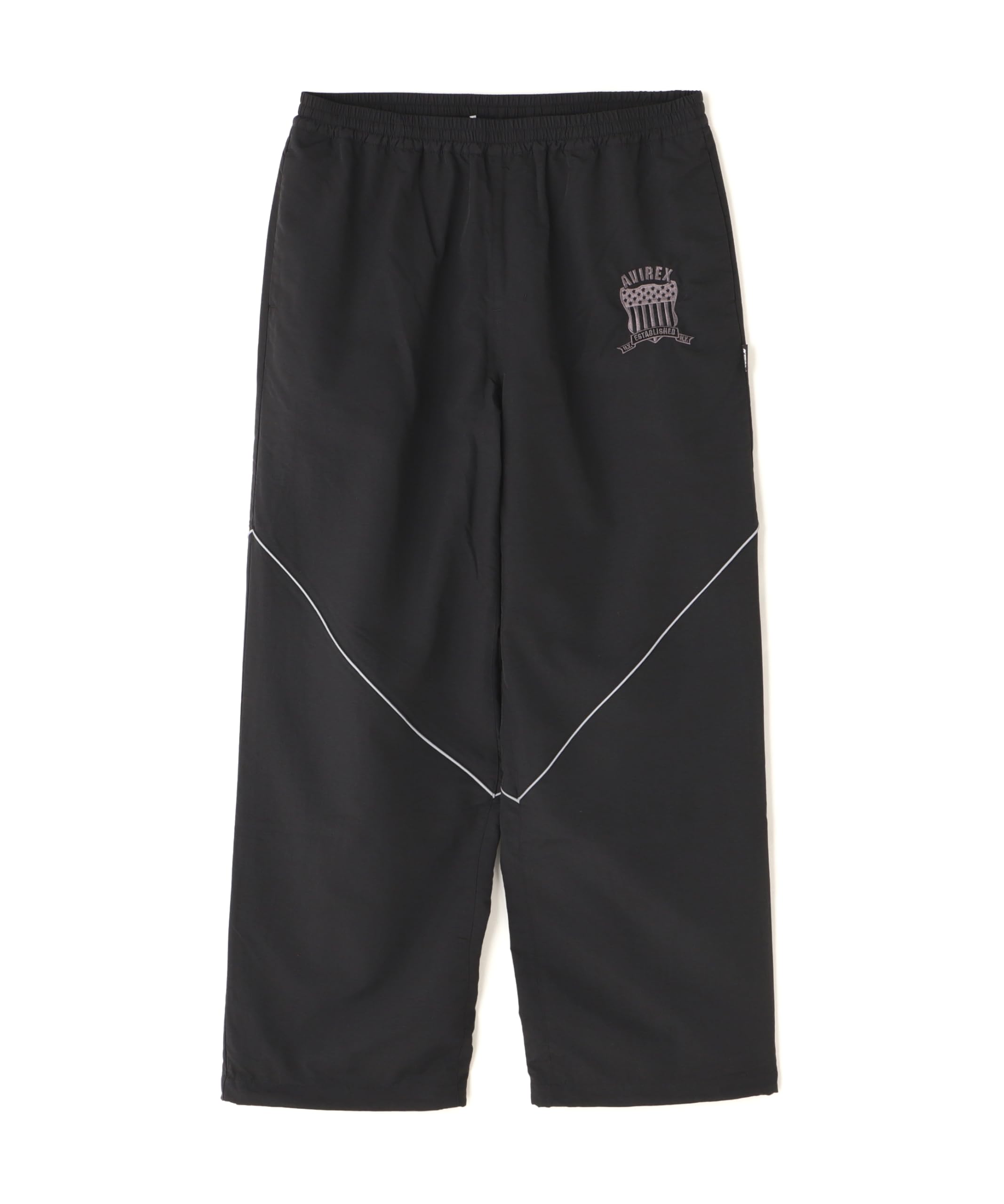 AVIREX NYLON PIPING PANTS men s L 010 black 783-5110024