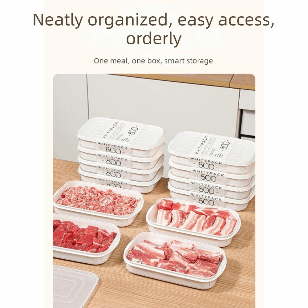 4Pcs Stackable Freezer Fresh-Keeping Box Microwave Safe Food Preservation Box  Meat Storage