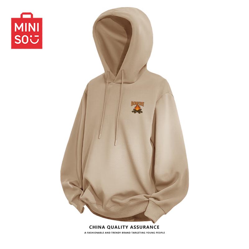 MINISO Men's Oversized Hooded Long-Sleeve Pullover Sweatshirt