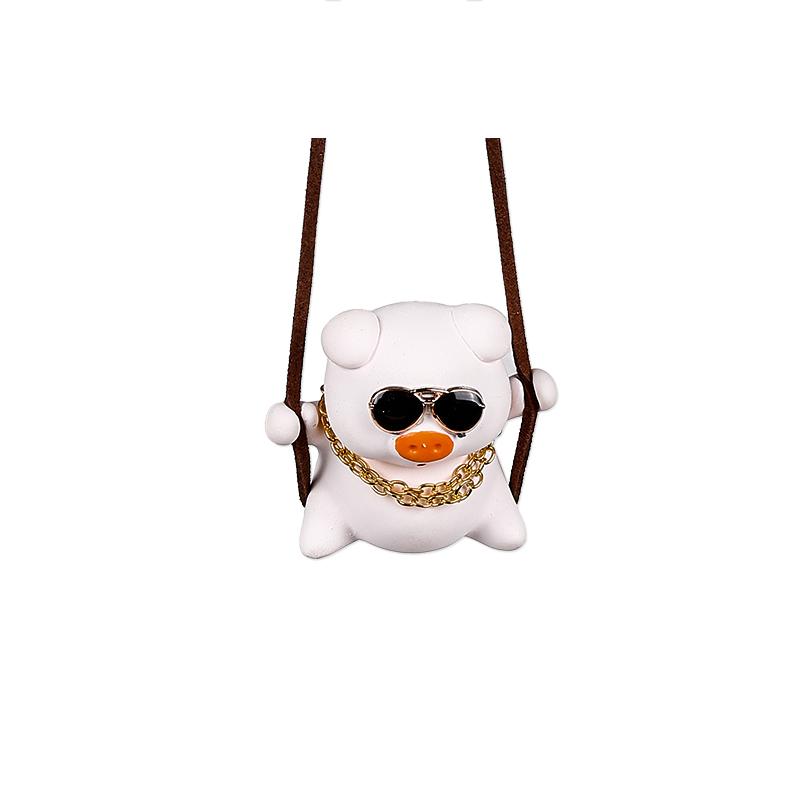 Car Pendant Cute Anime Little pig Swing Auto Rearview Mirror Hanging Ornaments Interior Decoration Accessories