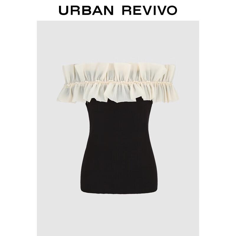 

Женский трикотажный топ с французскими оборками, открывающий плечи M