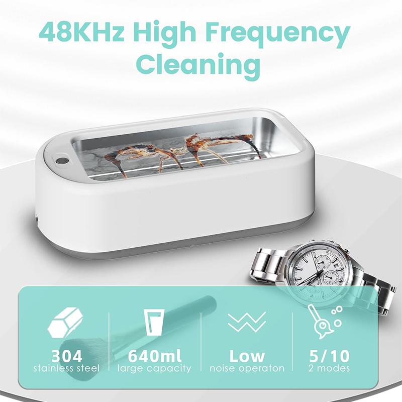 Ultrasonic Jewelry Cleaner, 640ML 48KHz 40W Portable Professional