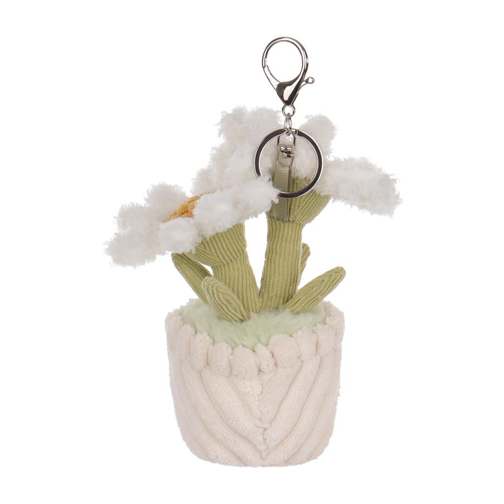 Morelowy Baranek Stokrotka Roślina Doniczkowa Uroczy Miękki Brelok Pluszowa Zabawka, Idealny dla Chłopców i Dziewcząt, Pasuje do Dziecięcych Plecaków i Torebek, 15cm