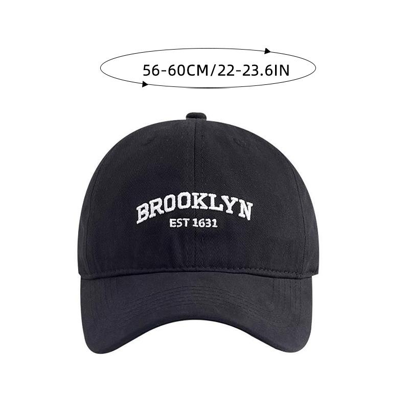 Vintage Letter Embroidery Baseball Cap For Men Women Soft Top Duck Tongue Hat Street Wild Solid Color Adjustable Sun Visors