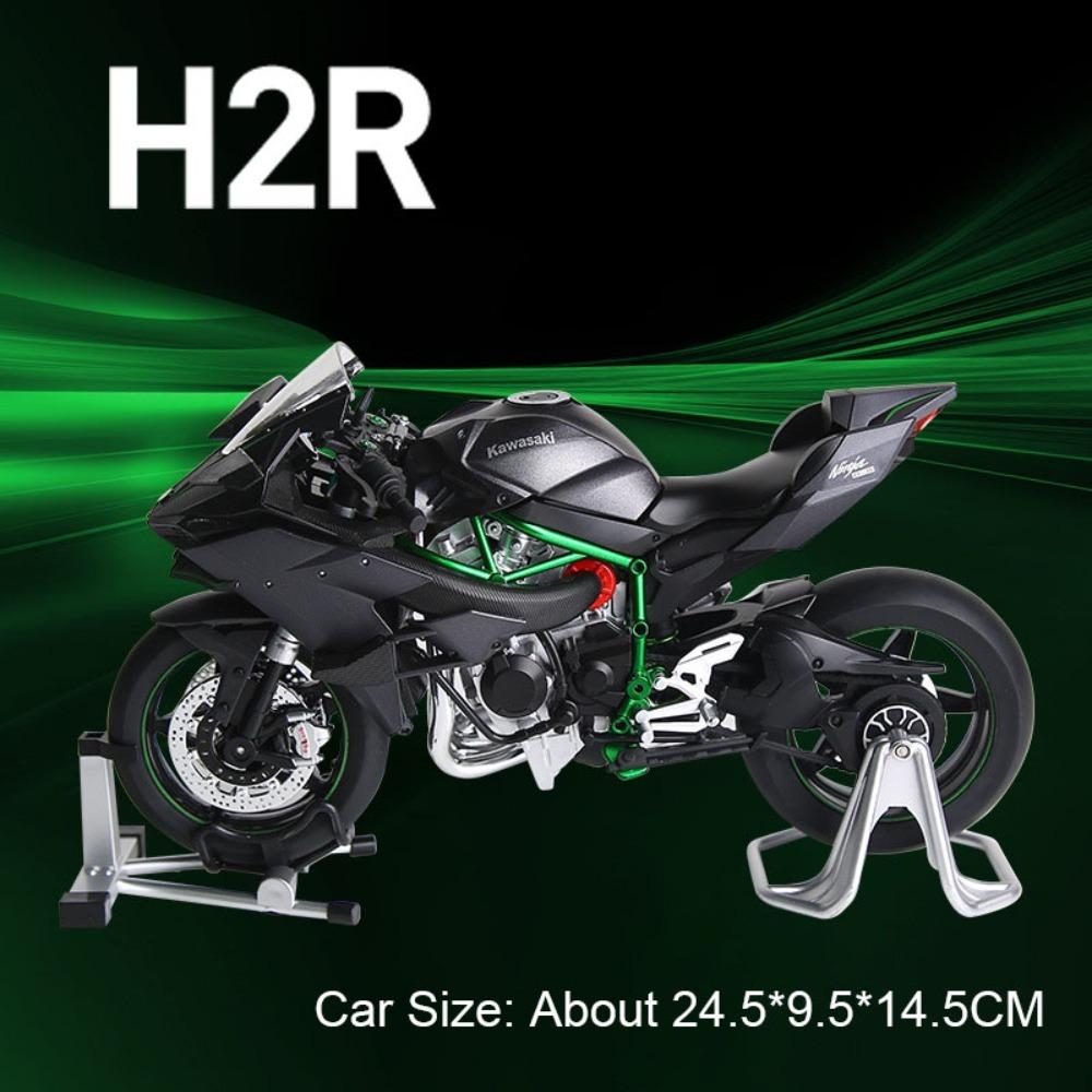 1:9 Kawasaki Ninja H2R Motorcycles Model Alloy Car Toys Can Spray Miniature Motorcycle Wheel Shock Absorption Vehicle Home Decor