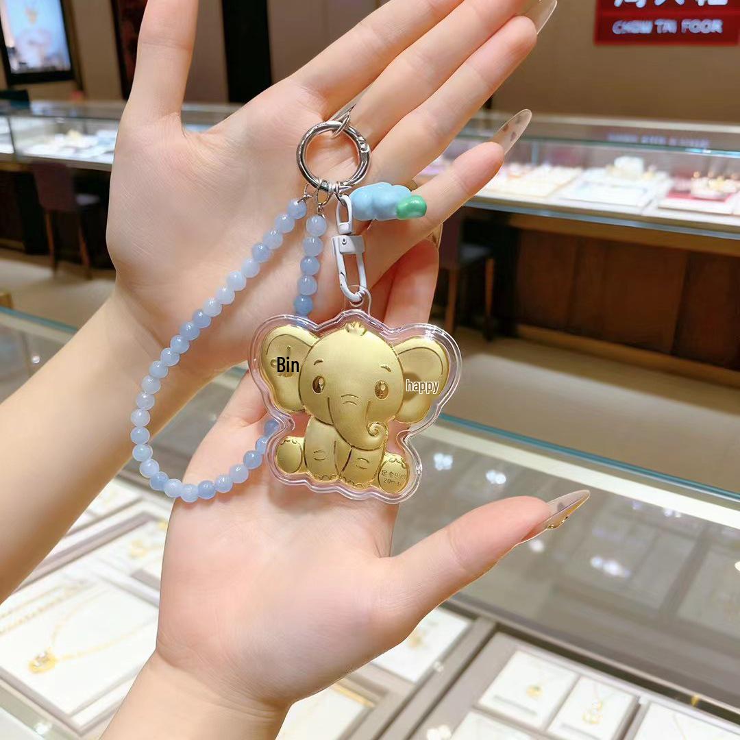 

Shuibei Gold 999 Phone Charm: Get Rich & Beautiful Keychain - Perfect Gift for Besties & Girlfriends.