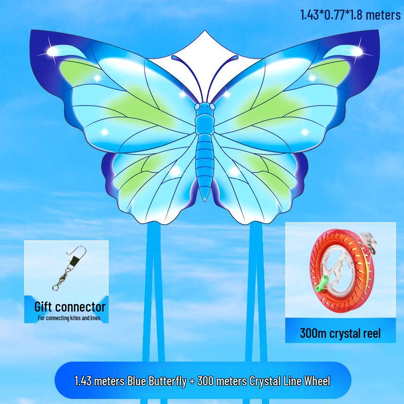 New Dream Butterfly Kite - Blue Pink, High-Grade With Line Reel, Suitable for Adults & Children, Easy to Fly