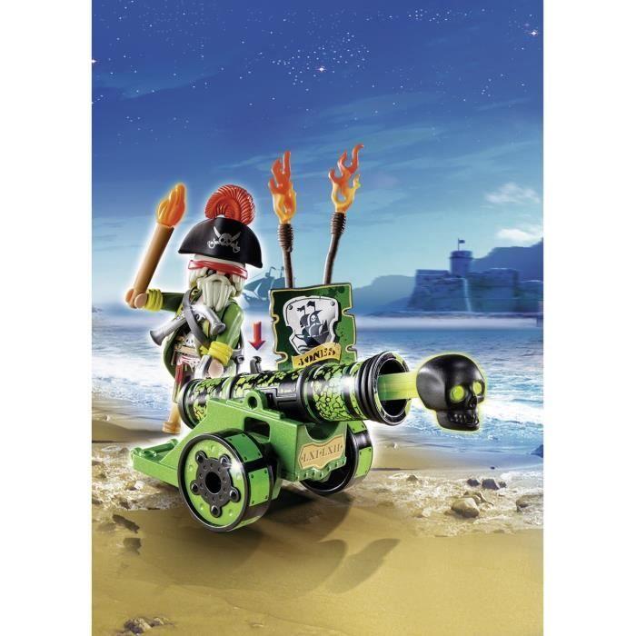 PLAYMOBIL - Capitaine pirate avec canon vert - Pirates - Mixte - A partir de 5 ans