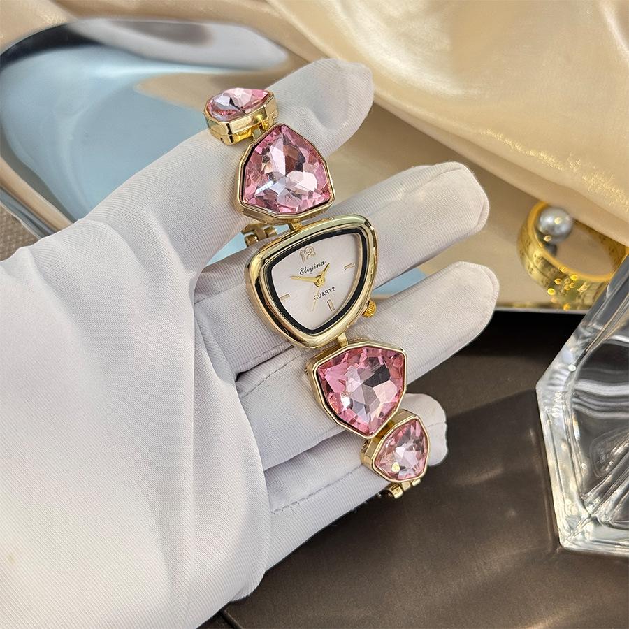 Schema de Culori Design Neregulat Ceas cu Diamante Mari Ceas Nișă Lux Ușor Culoare Senzualitate Avansată