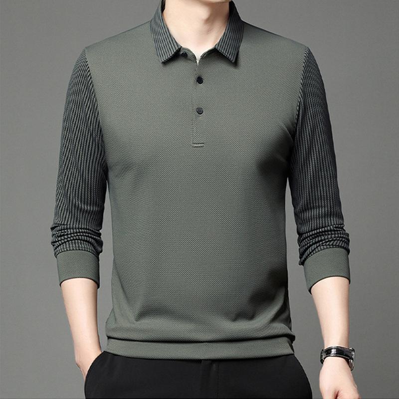 Herren Langarm T-Shirt Lässig Weich Atmungsaktiv Poloshirts Strickpullover