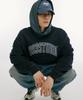 Nylon Mix Hoodie_Navy