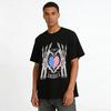 Skeleton Hands Heart US Flag Print Tshirt I Love America Casual Top Pure Cotton T-shirt