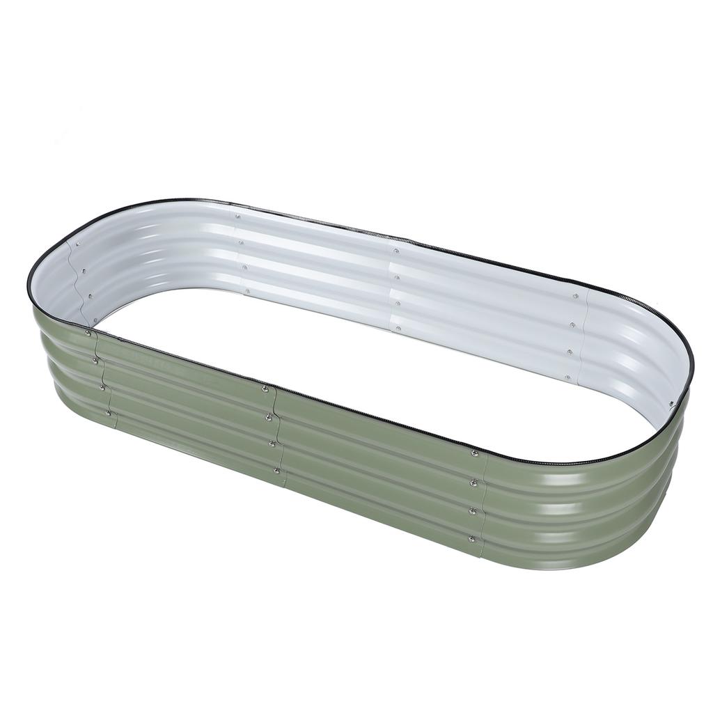 Raised Garden Bed Steel   Outdoor Planter Box with Open Bottom for Vegetables Fruits Flowers