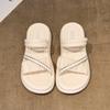 New Cool Slippers Female Summer Fairy Wind Wear Fashion Internet Celebrity Pearl Thick Bottom Casual Two Wear Beach Cool Slippers