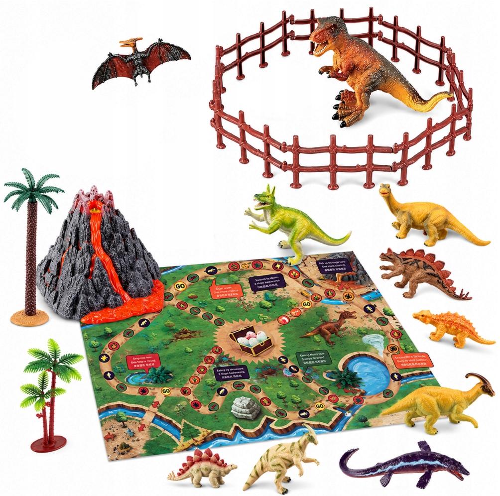 Mega zestaw dinozaurów + mata planszowa XXL zestaw figurek wulkanu 31 sztuk.