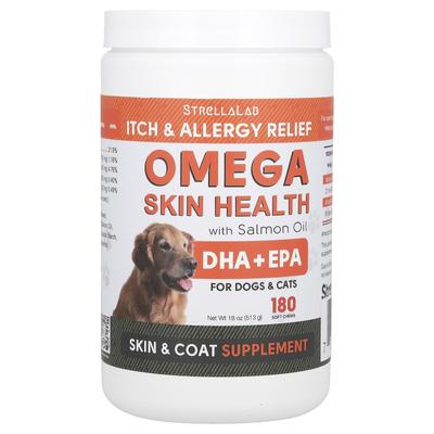 Omega Skin Health, with Salmon Oil, for Dogs and Cats, Soft Chews, 180 Count, 513G (18Oz)