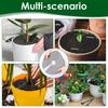 10Pcs Flower Pot Soil Protector Plastic Cuttable Flower Pot Cover with 10 Metal Stakes Flower Protection Grid Garden Accessories
