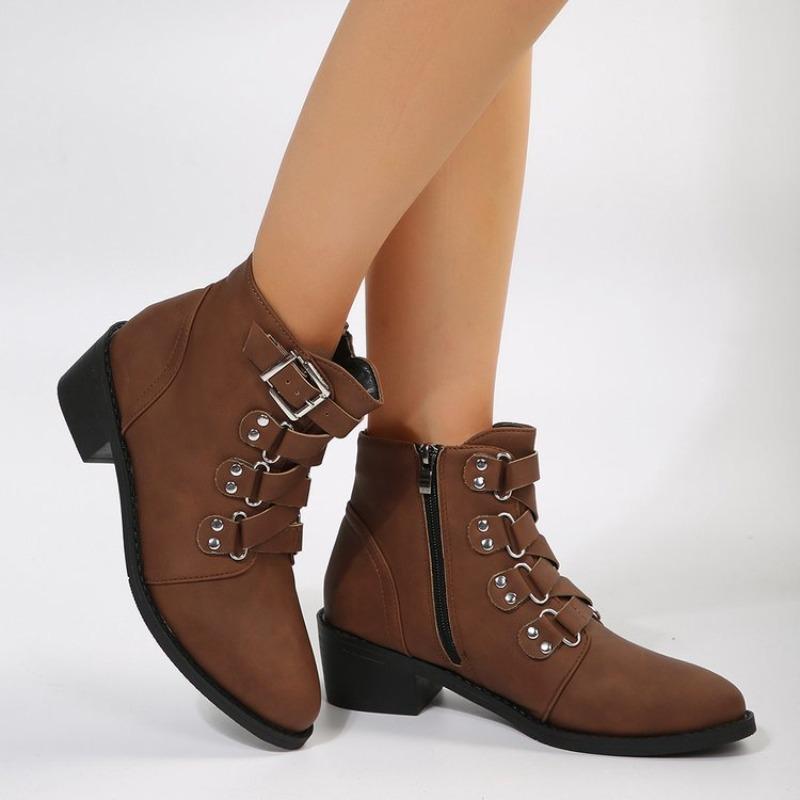 Belt Buckle Thick Heel Short Boots Autumn New Women's Boots Comfortable Martin Boots Fashion Boots