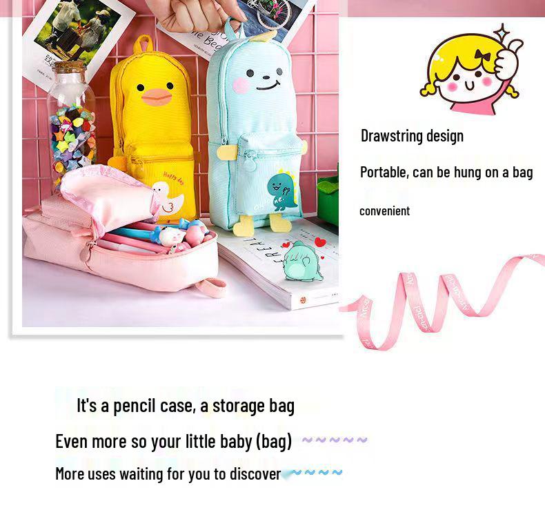 Japanese Style Cute Schoolbag Pencil Case for Girls - Creative, Simple, and High-Appreciation Stationery Box.