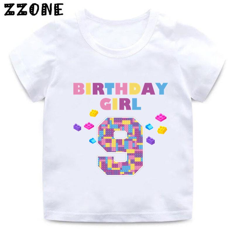 Master Builder Blocks Building Print Cartoon Girls Clothes 1 2 3 4 5 6 7 8 9 Years Happy Birthday Kids T Shirt Baby Boys TShirt