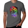 Black Rainbow Dragon Tshirt Big Size Short Sleeve Casual Top