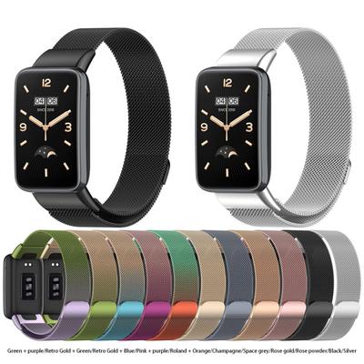 Correa de reloj de acero inoxidable, repuesto de pulsera, accesorios de correa de reloj compatibles con Mi Band 7 Pro