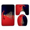 Christmas Bathroom Floor Mat Toilet Three-Piece Set