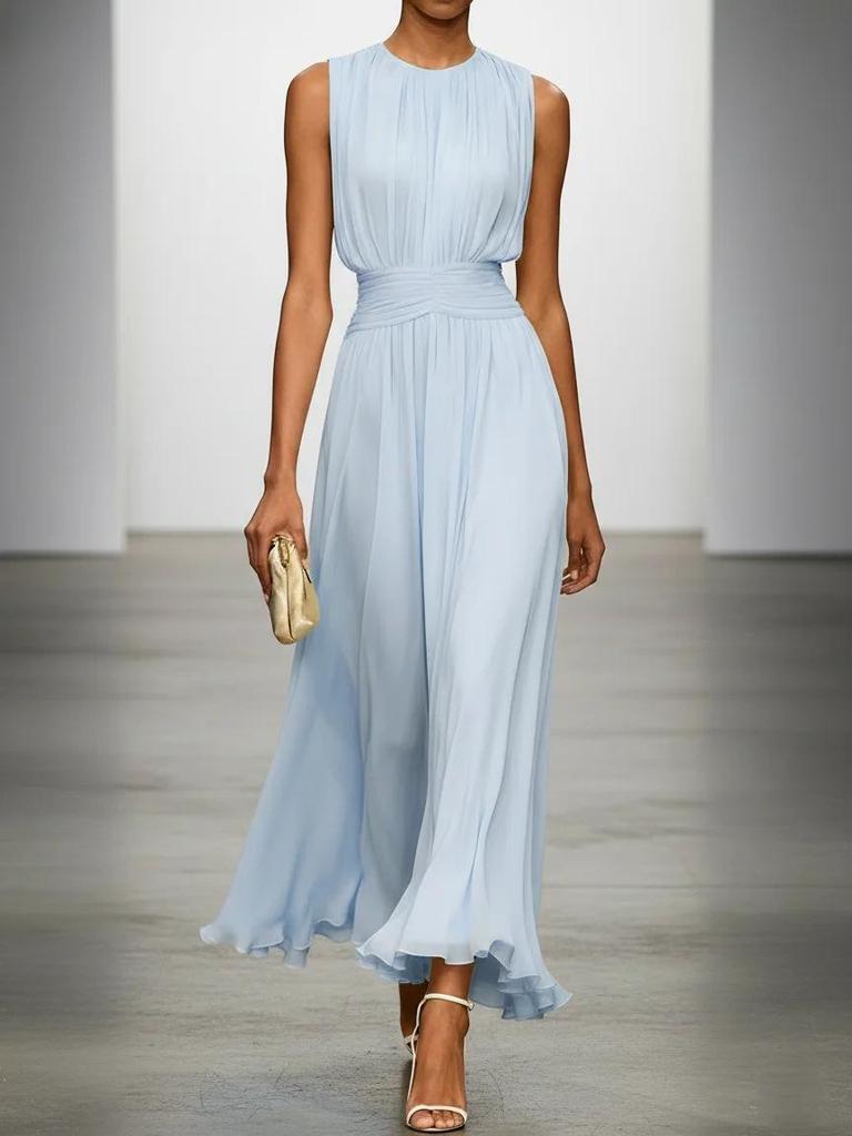 European & American Fashion Sleeveless Slim-fit Elastic Waist Dress - Soft & Comfortable 2026
