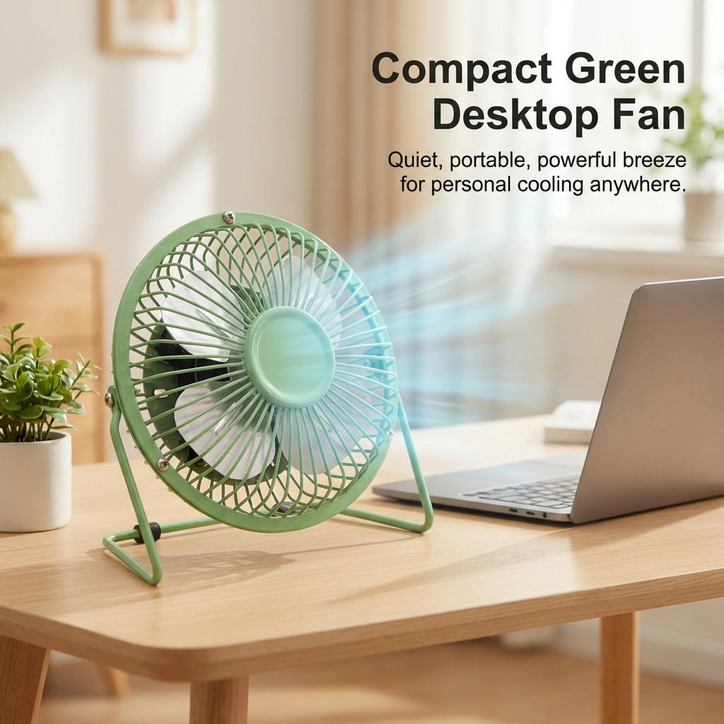 4 Inch Mini Metal Fan USB Powered Desk Fan for Office Summer Cooling