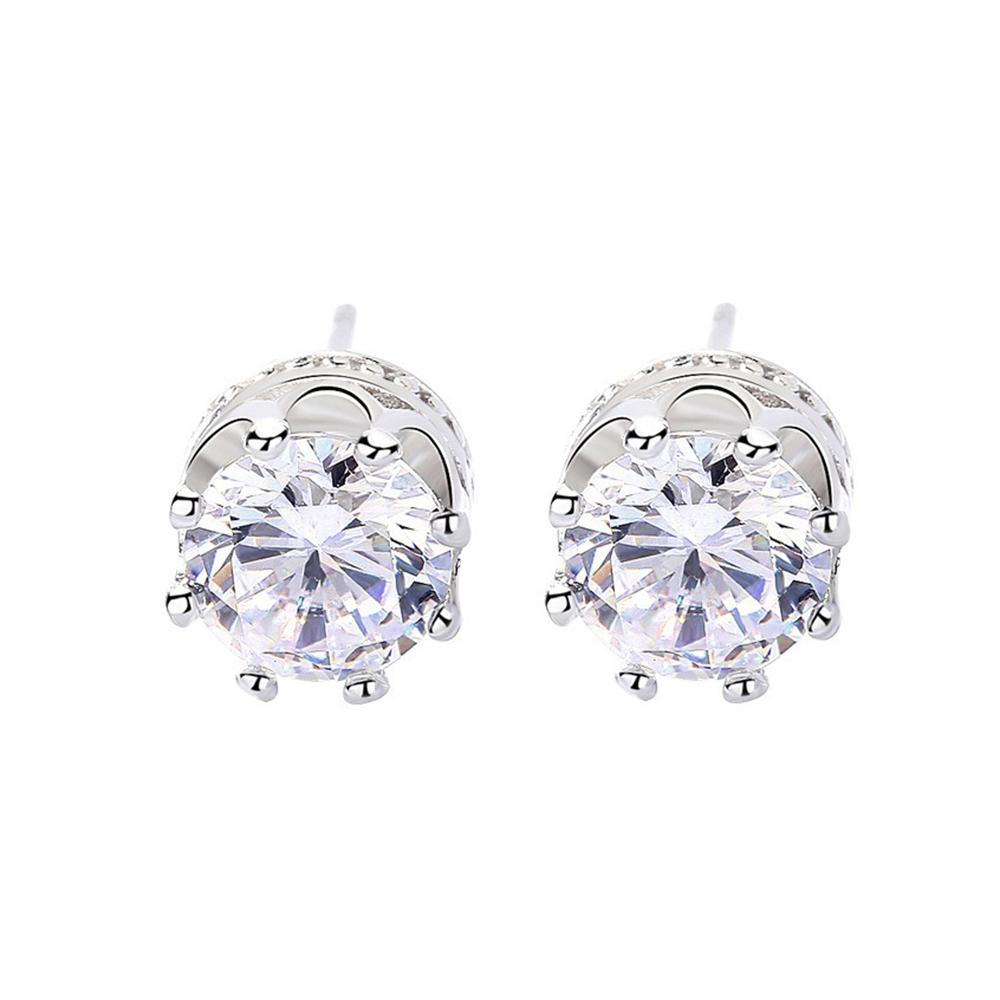 Exquisite Eight Claws Crown Stud Earrings 925 Silver Moissanite Earrings for Women Wedding Birthday Jewelry Gifts