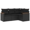 VidaXL Salon de Jardin avec Coussins 4 pcs, Canapés de Terrasse, Ensemble de Meubles de Patio, Mobilier d'Extérieur, Noir 3225929