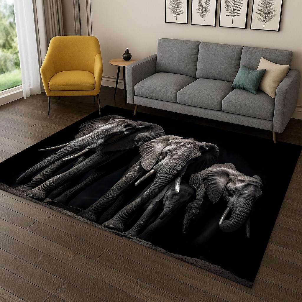 

Elephant Animal Pattern Carpet Rug for Bedroom Living Room Sofa Home Doormat Kitchen Decor,Kid Game Area Rug Non-slip Floor Mat 40x60cm