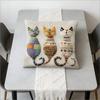 Federa per Cuscino Tre Gatti Colorati Stampa Boho Custodia per Cuscino Trio di Gatti Fantasioso Amante dei Gatti Divano Soggiorno Regalo
