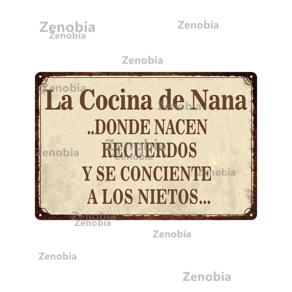 Zenobia Home Decor Spanish Sign Vintage Metal Poster Bar Pub Club Hogarena Bano Man Cave Wall Art Iron Painting Decorative Plate