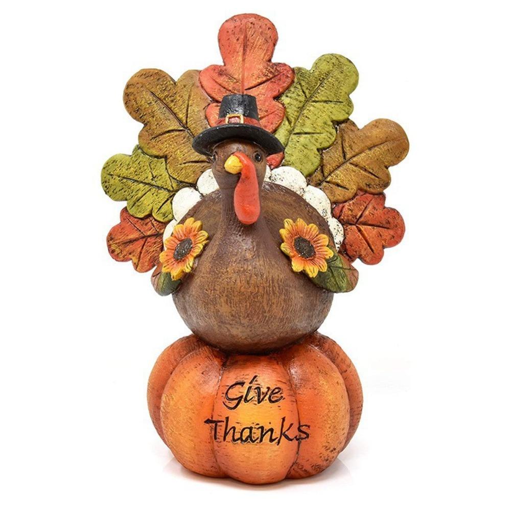

Creative Thanksgiving Pumpkin Turkey Statue Miniature Figurine Sculpture Pumpkin Harvest Festival оранжевый