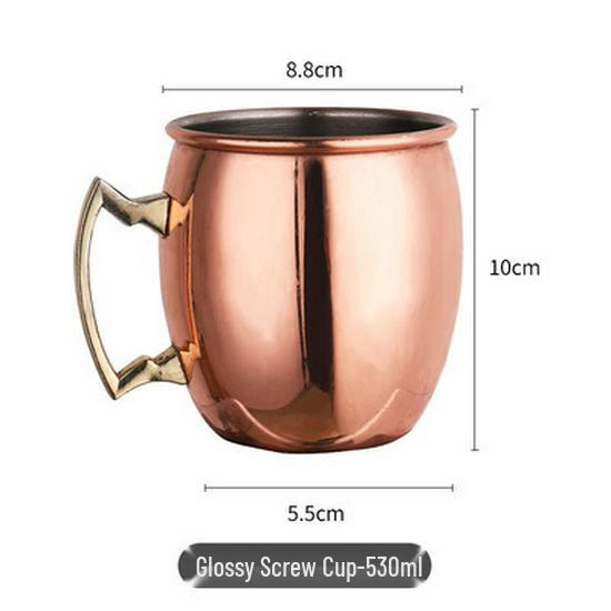 Kupferbeschichteter Moscow Mule Becher, 304 Edelstahl, Gehämmertes Design, Wein- & Cocktailglas