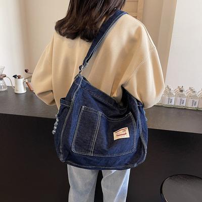 Denim tas Dames Grote capaciteit Schouder Crossbody tas Studentenklas Forensen Tote Bag