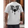 European Size Men'S Summer Fashion Round-Neck Top Featuring a Bat Wing Pattern, a Casual Street-Style Short-Sleeve T-Shirt with a Regular Fit