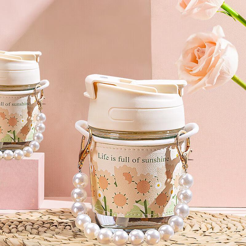 Elegant Double-Drink Straw Glass Cup 10-Piece Set