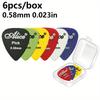 6pcs Boxed Alice Guitar Picks Plastic Colorful Guitar Paddles Thickness 0.58-1.50mm 6 Size for Bass Ukulele Music Equipment JXB