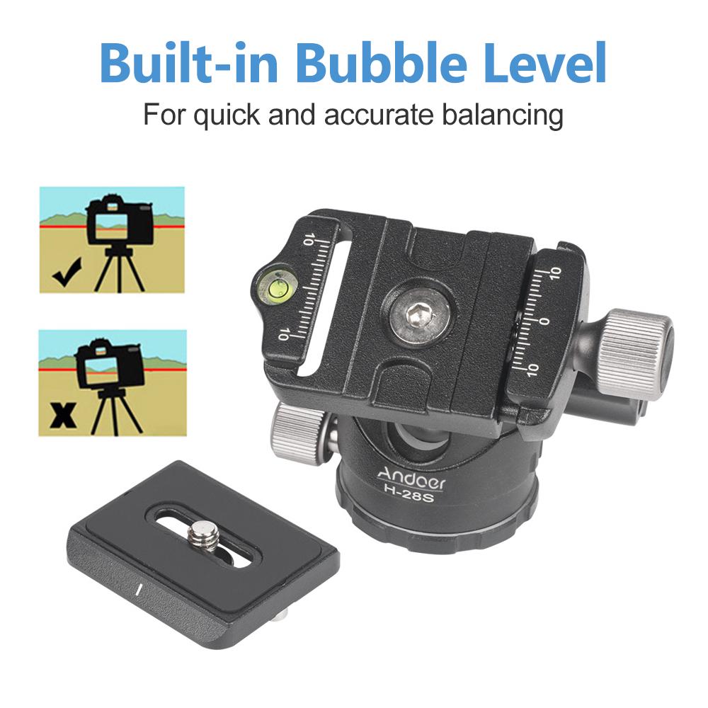 Tripod Head Mount 25mm Diameter 360 Degree Panorama Rotation Head