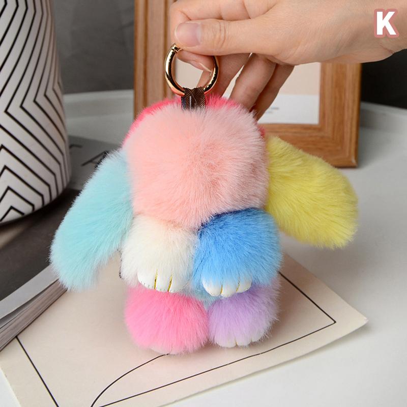 15Cm Rabbit Fur Keychain Women Bag Car Key Chain Pendant Decoration Jewelry Bags