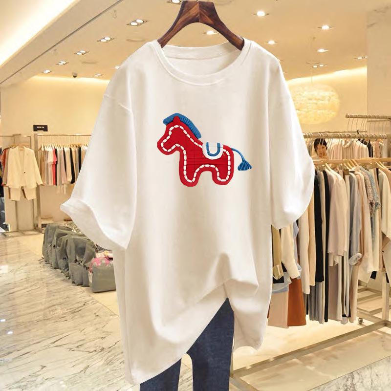 2026 Year of the Horse Women's Red Cotton Short Sleeve T-shirt