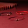 Good Luck Red Gold Color Cinnabar Beads Natural Stone Lotus Bracelet for Women Couples Bracelet Party Jewelry Gift