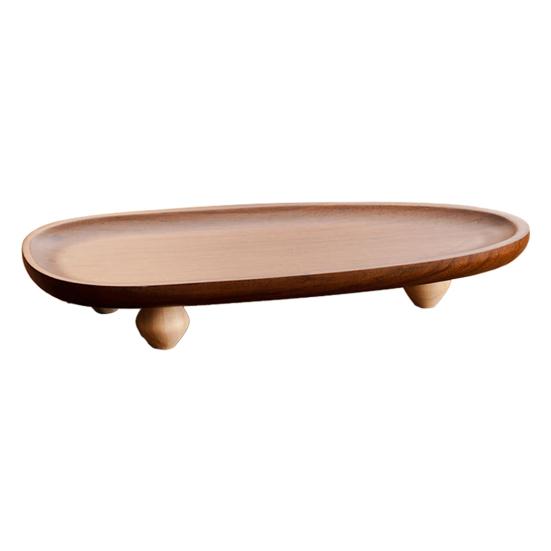 Wooden Display Tray Small Round Rustic Serving Platter Candle Holder Jewelry Tray Farmhouse Modern Home Decor